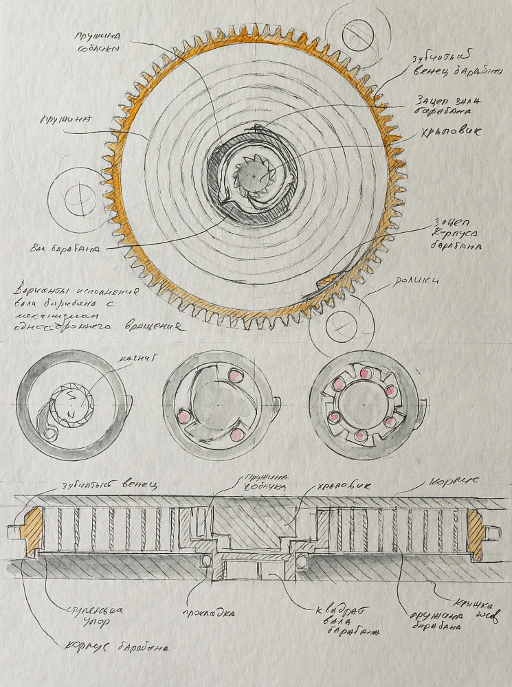 Mainspring Barrel of the Ultra-Thin ThinKing Wristwatch