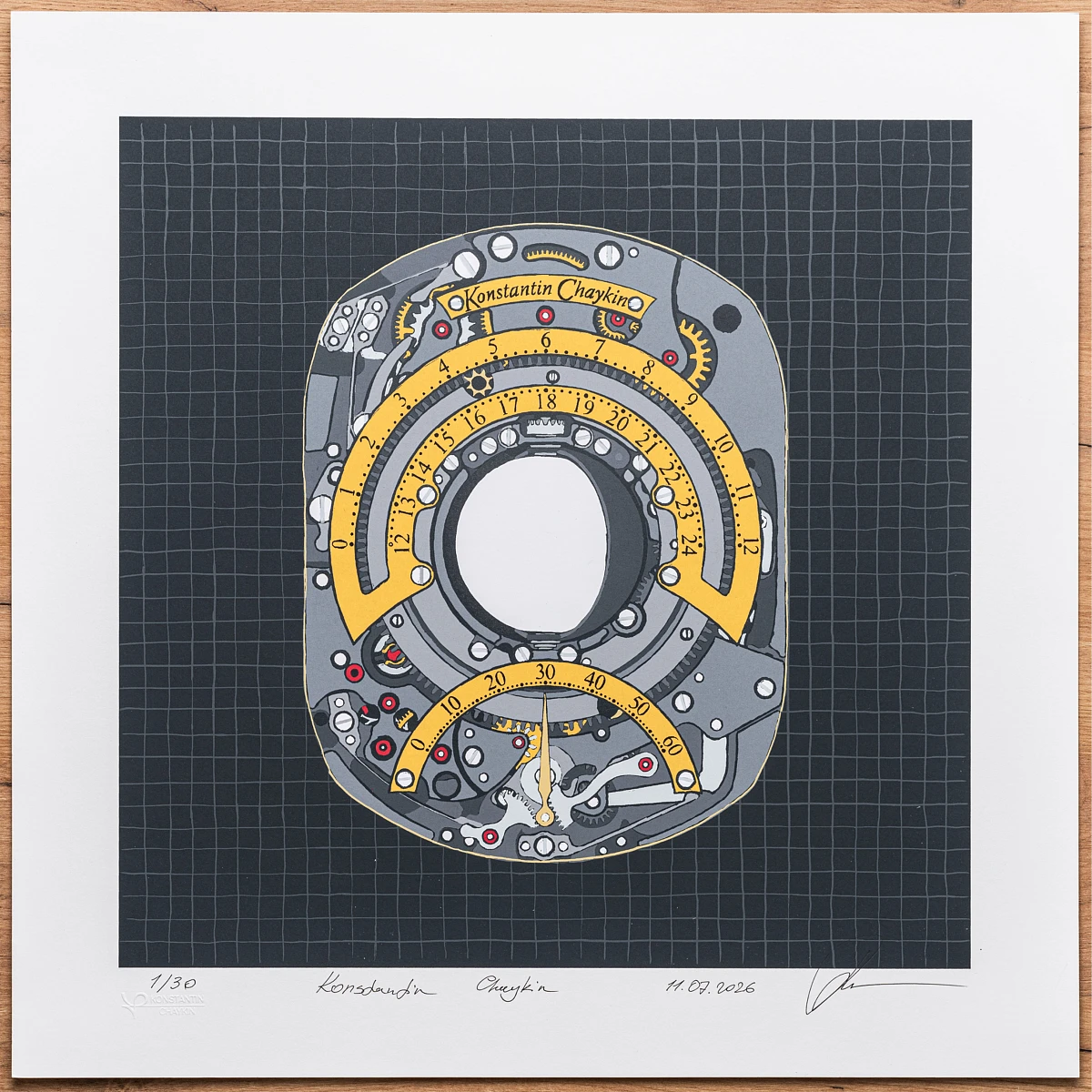 13-colour silkscreen “Ticking to the Moon”